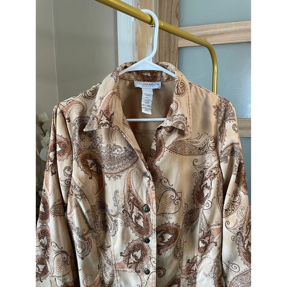 Sag & Harbor Fall Woman Long Sleeve Shirt, Long Sleeve Button Up Top Large - Picture 7 of 10